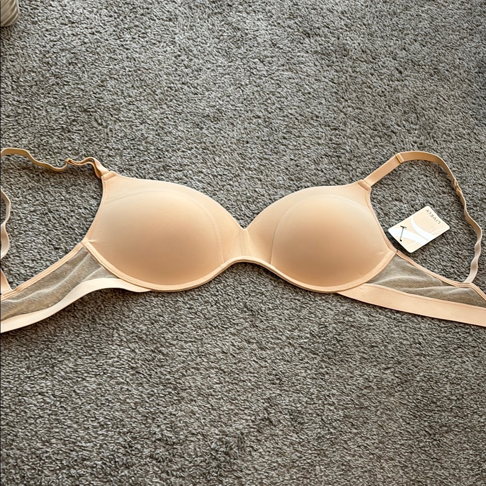 Lively Cream Molded Cup Bra with Adjustable Straps